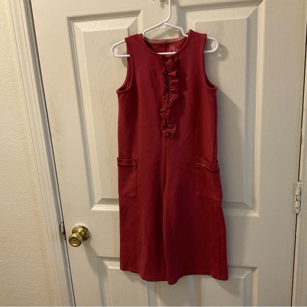 Mini Boden Red Ruffled Sleeveless jumpsuit
